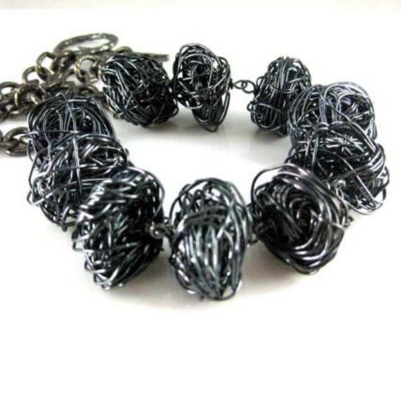 Handmade lightweight necklace 22" modern jewelry. - Picture 1 of 7